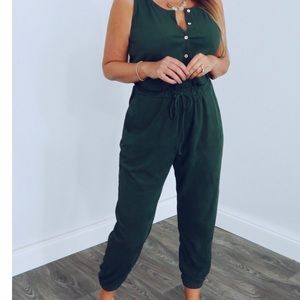 Green Corduroy Jumpsuit Size Small